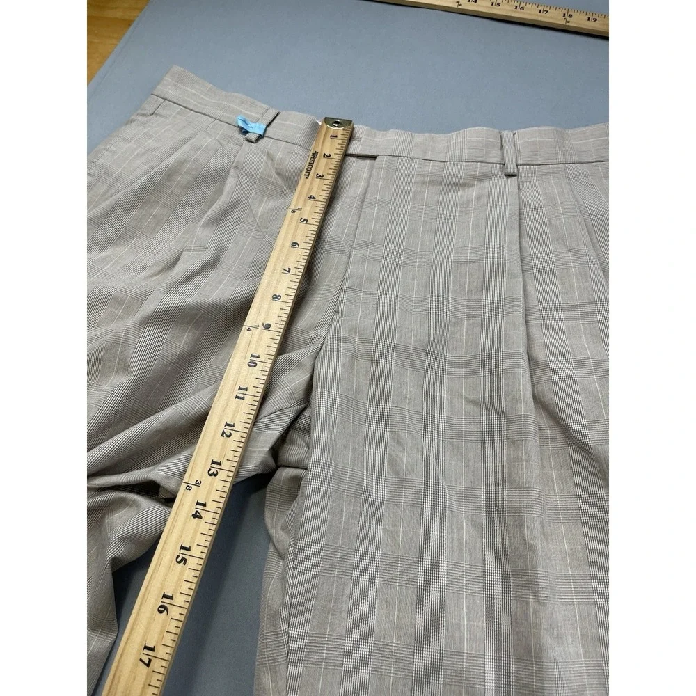 Jos A Bank Men Suit 42 Beige Plaid‎ Wedding Wool Blend Blazer 2 pc Pants 34x28
